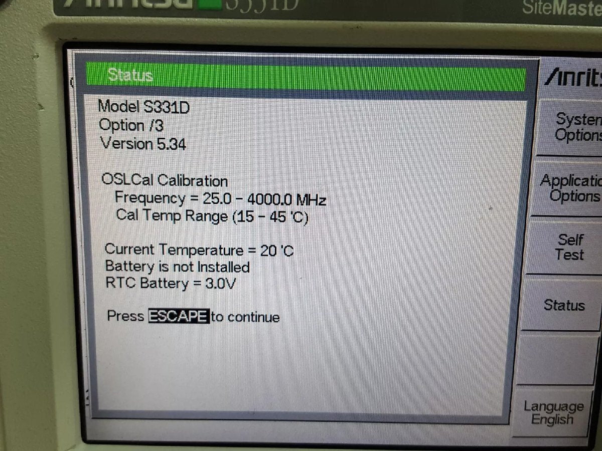 Anritsu S331D Site Master 25MHz to 4GHz [q1160711883]