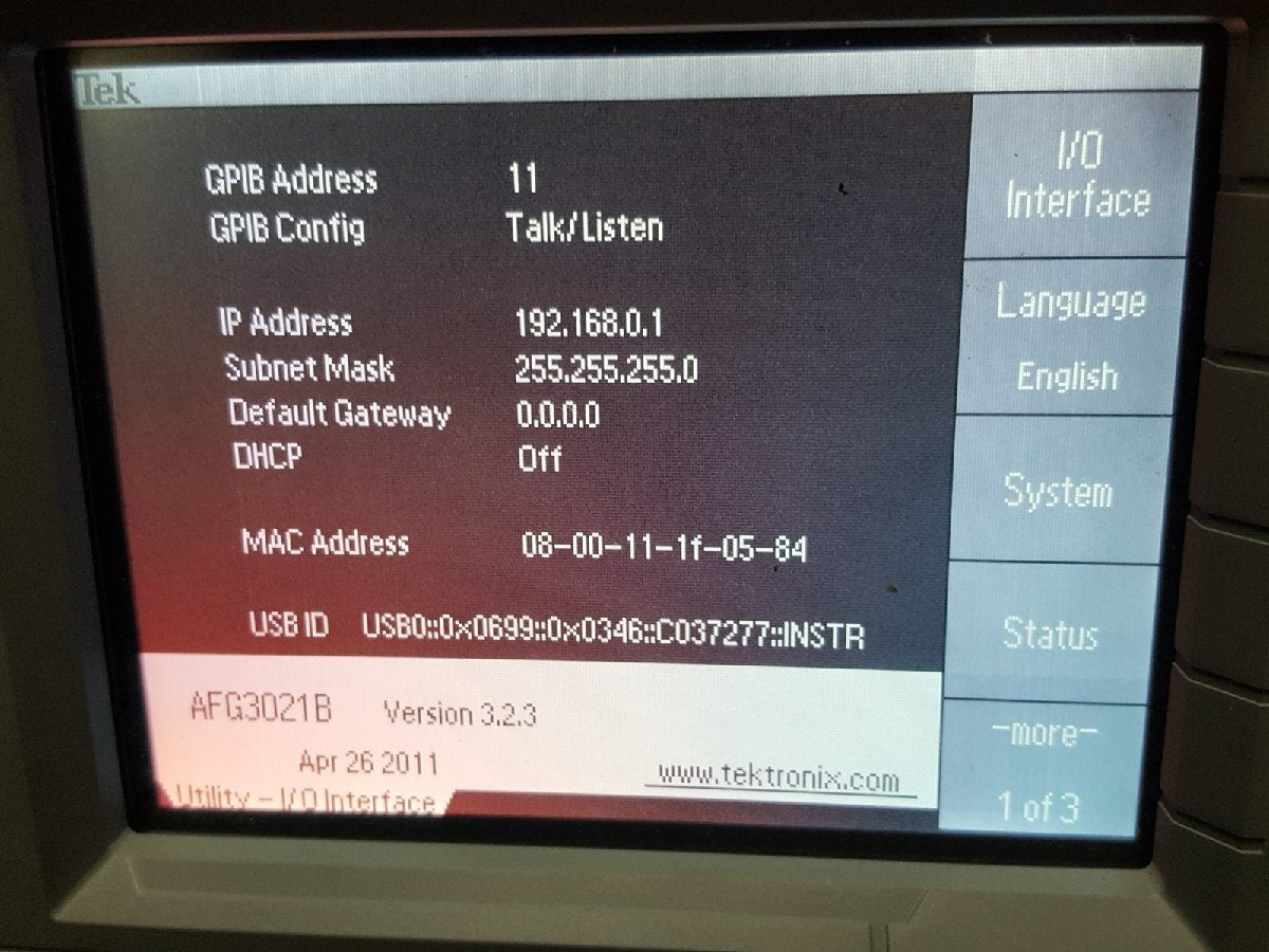 Tektronix AFG3021B Arbitrary Function Generator 25MHz 1ch 250MS/s [h1161098513]