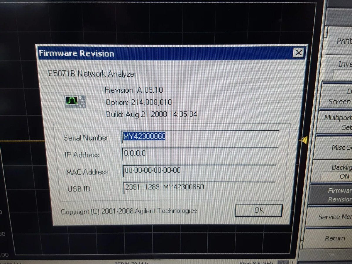 Agilent E5071B Network Analyzer 300kHz-8.5GHz [b1163185306]