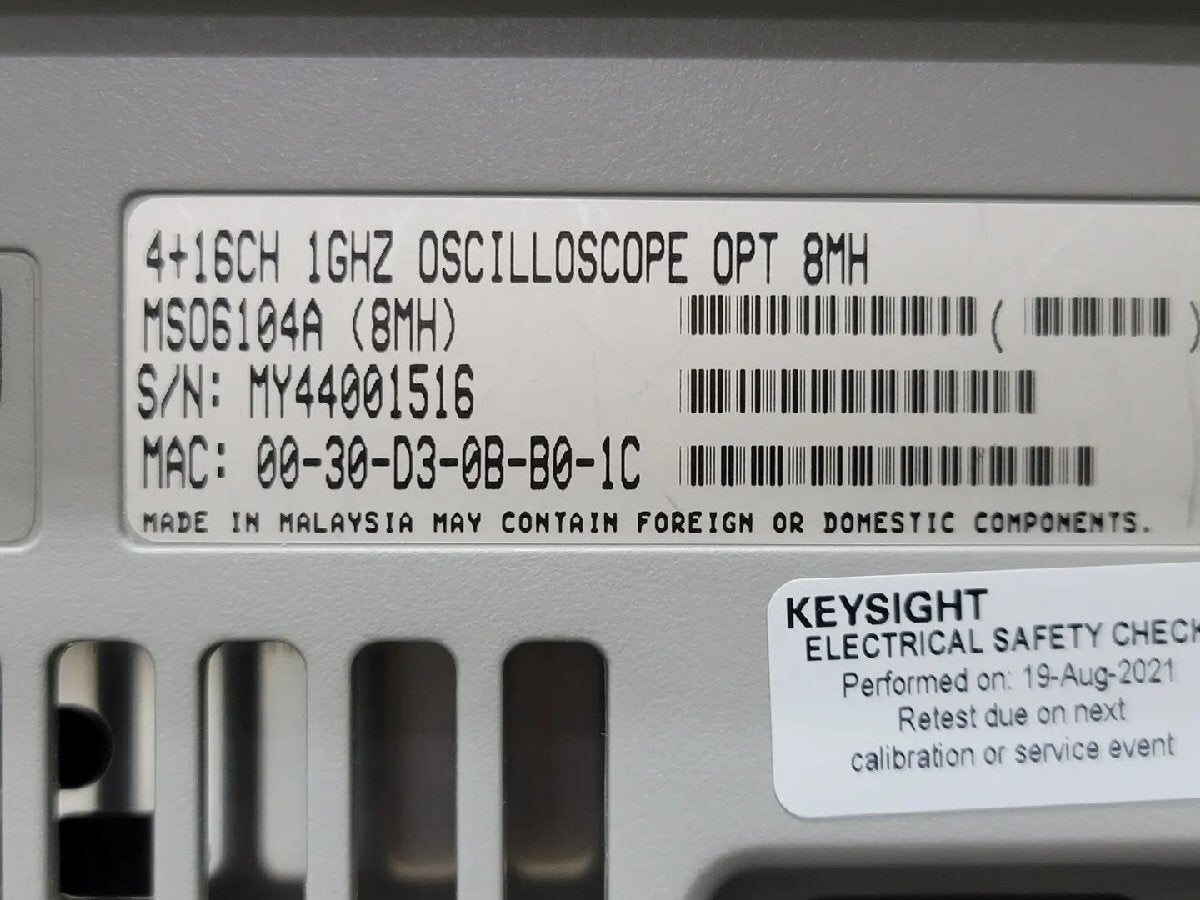 Agilent MSO6104A Mixed Signal Oscilloscope 1GHz 4+16CH (as-is) [v1164143415]