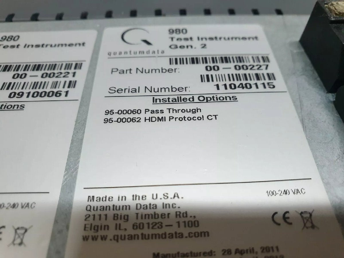 Quantum Data 980 Instrument HDMI Protocol CT + Gen 2 + Gen 3 (as-is) [k1164907108]