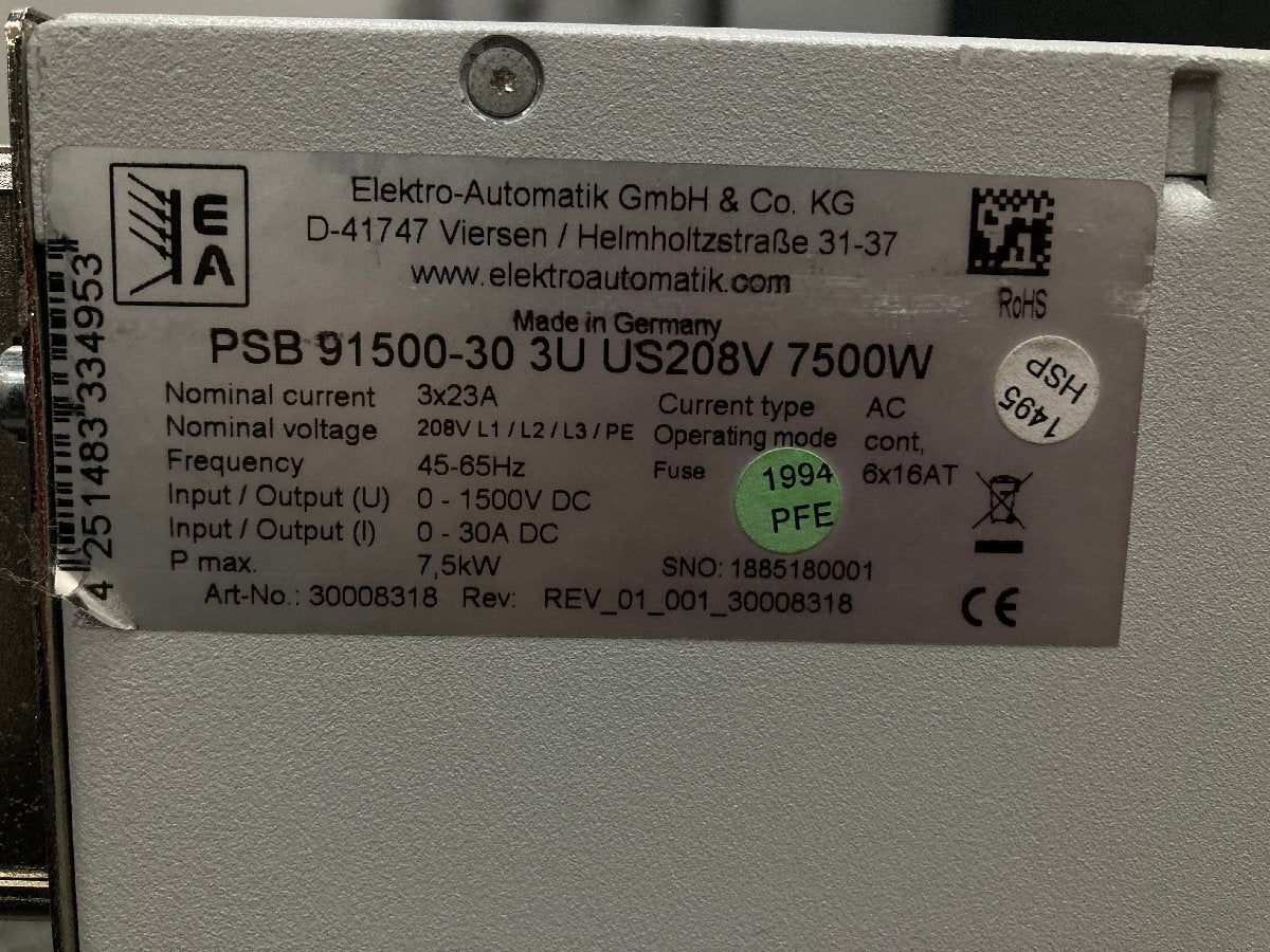 EA-Elektro-Automatik PSB91500-30JP Large Capacity Bi-Directional Power Supply [s1165080181]