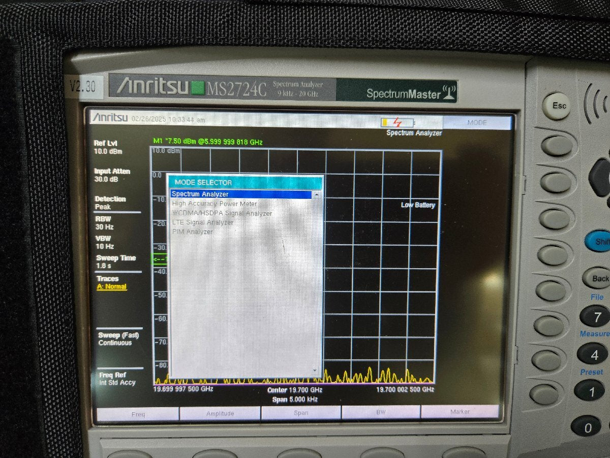 Anritsu MS2724C Spectrum Analyzer 9kHz to 20GHz Spectrum Master Opt 9 19 31 44 65 541 542 543 [p1175224474]