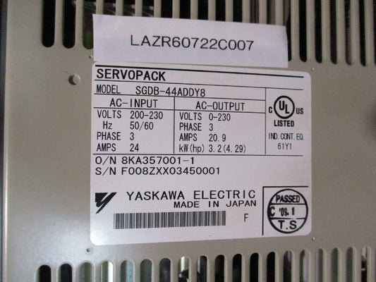 YASOKAWA SGDB-44ADDY8 Servopack 3.2kW [u1175867677]