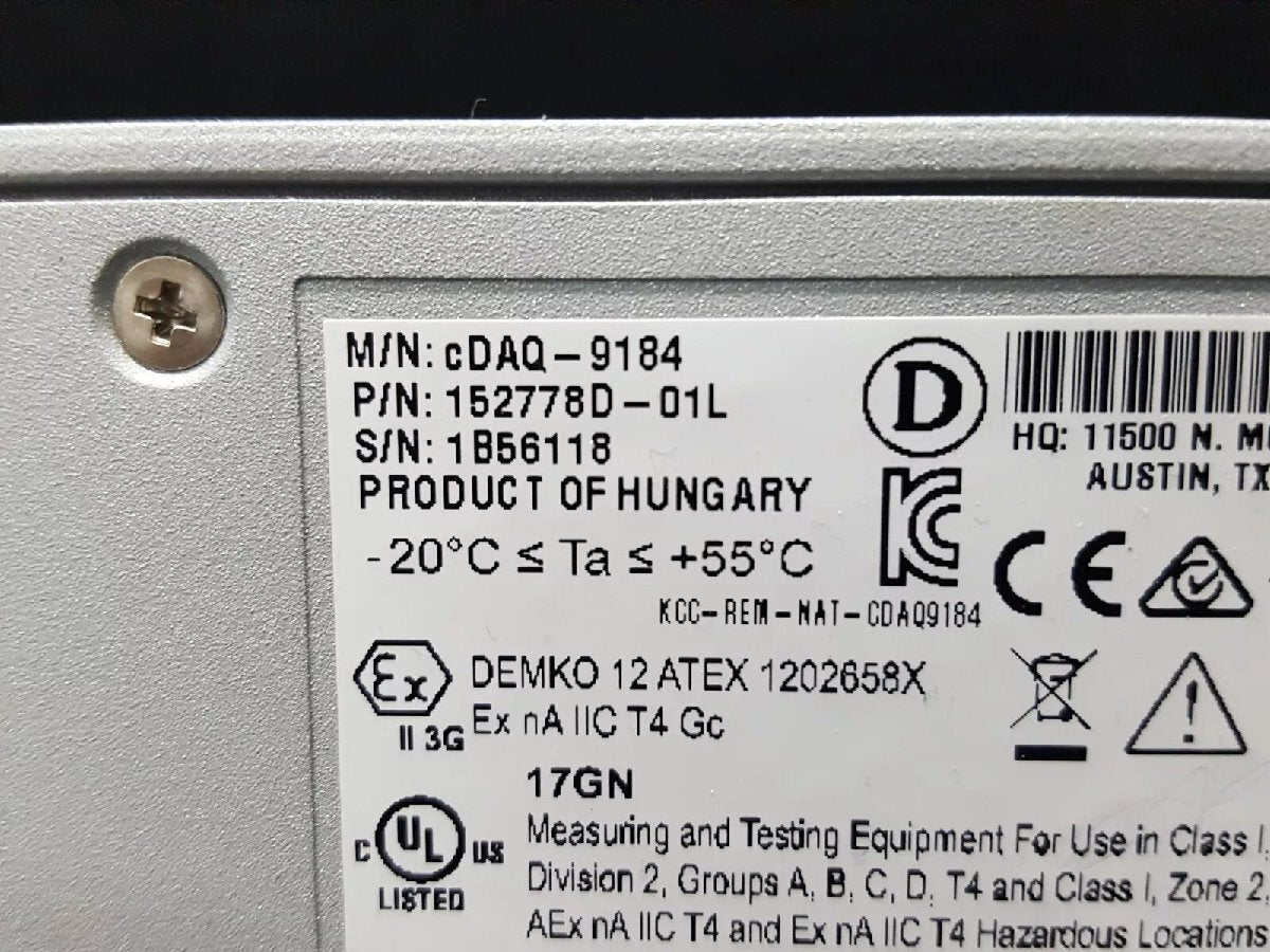 National Instruments cDAQ-9184 CompactDAQ Chassis with 190415B-01 Adapter [q1177522428]
