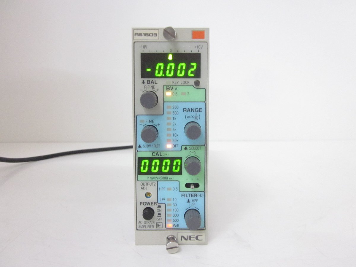 Dynamic Strain Meter AS1803 NEC Sanei Avio Strain Amplifier Signal Conditioner 1ch [x1178628578]