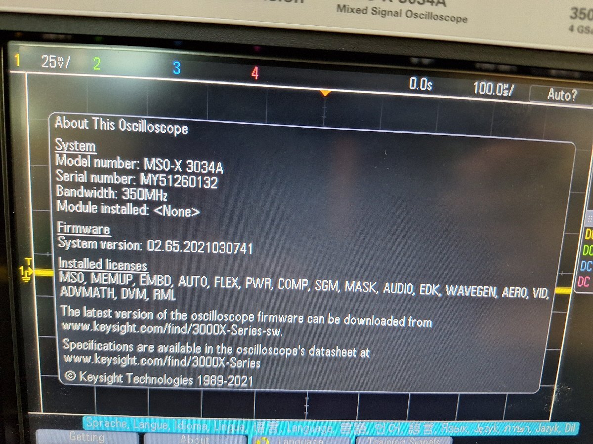 Agilent MSOX3034A Digital Oscilloscope 350MHz 4+16ch [m1181212028]