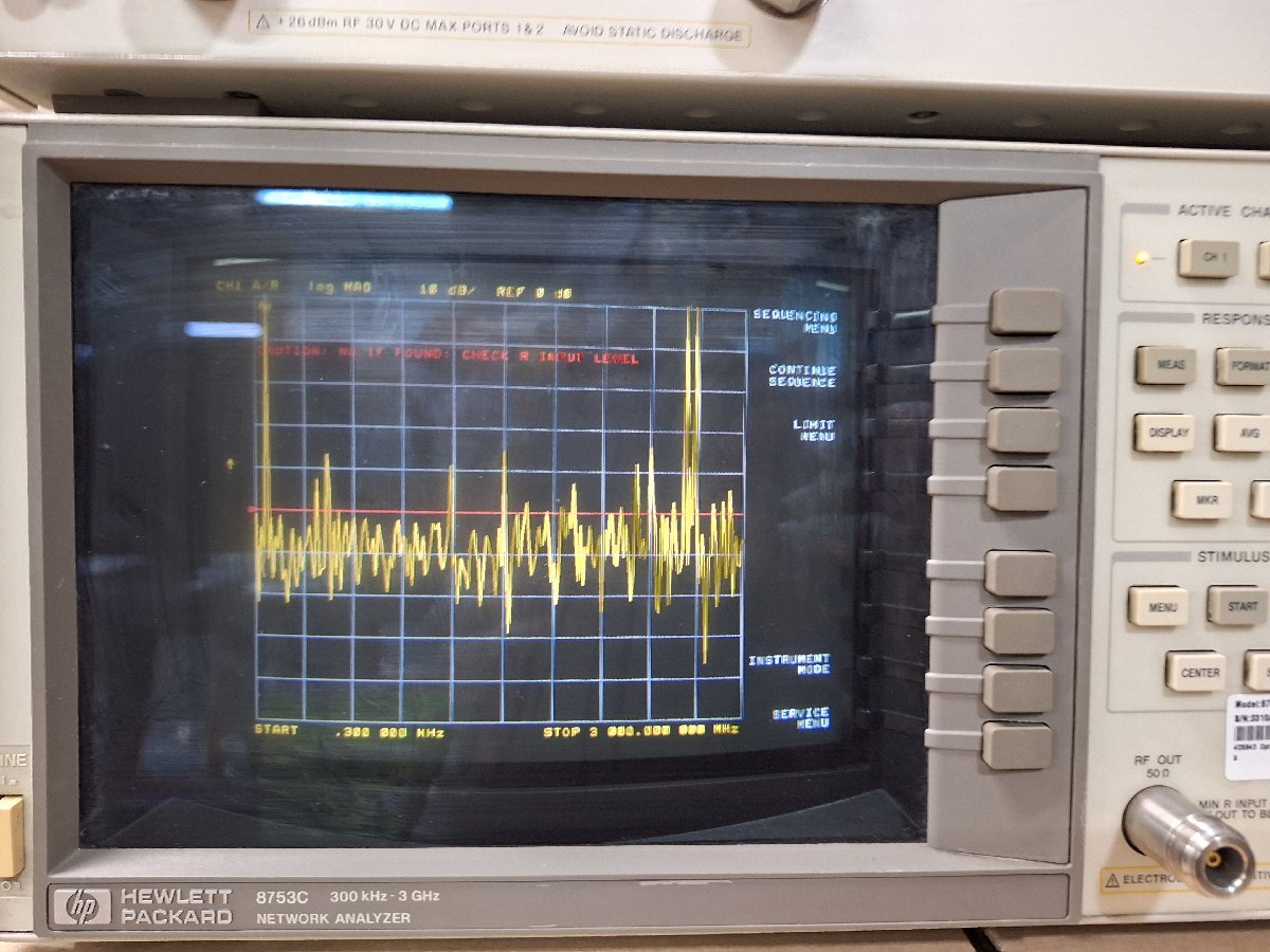 HP 8753C Network Analyzer 3GHz with 85046A S-Parameter Test Set (as-is) [m1182000499]