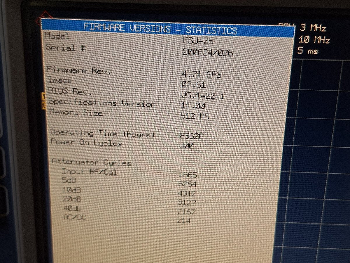 R&S FSU26 Spectrum Analyzer 20kHz-26.5GHz Opt. B73 [f1184009904]