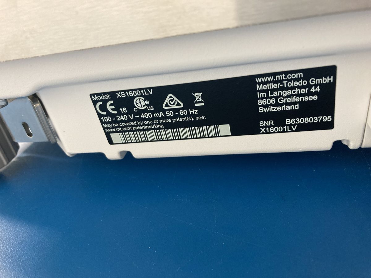 Mettler Toledo XS16001LV Top Plate Balance [u1184640525]