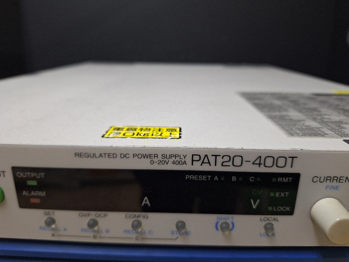 KIKUSUI PAT20-400T High Efficiency Large Capacity Switching Power Supply 20V 400A DC Power Supply [d1185086885]