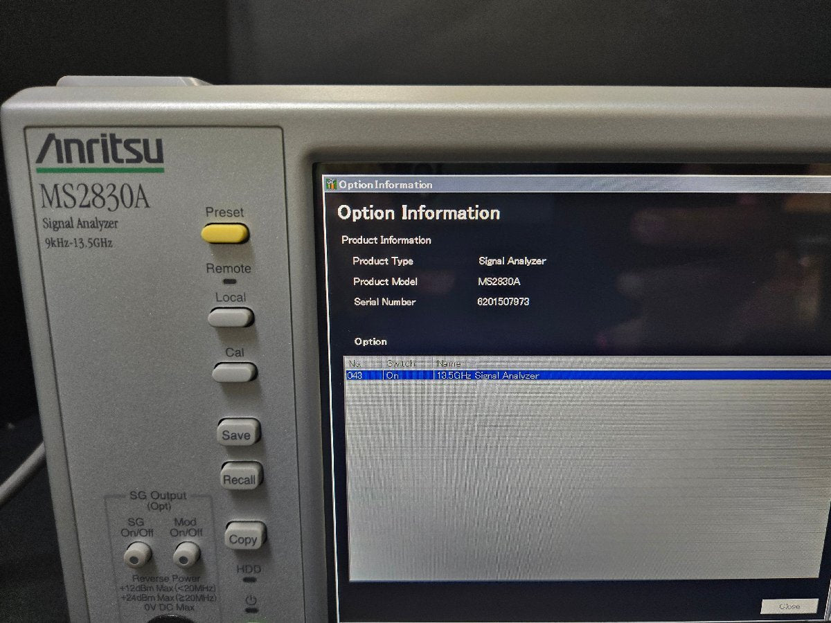 Anritsu MS2830A Signal Analyzer 9kHz~13.5GHz Opt. 043 [k1187569319]