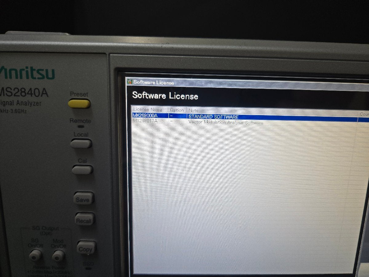 Anritsu MS2840A Signal Analyzer 9kHz~3.6GHz Opt. 005 040 006 002 026 [q1187587906]