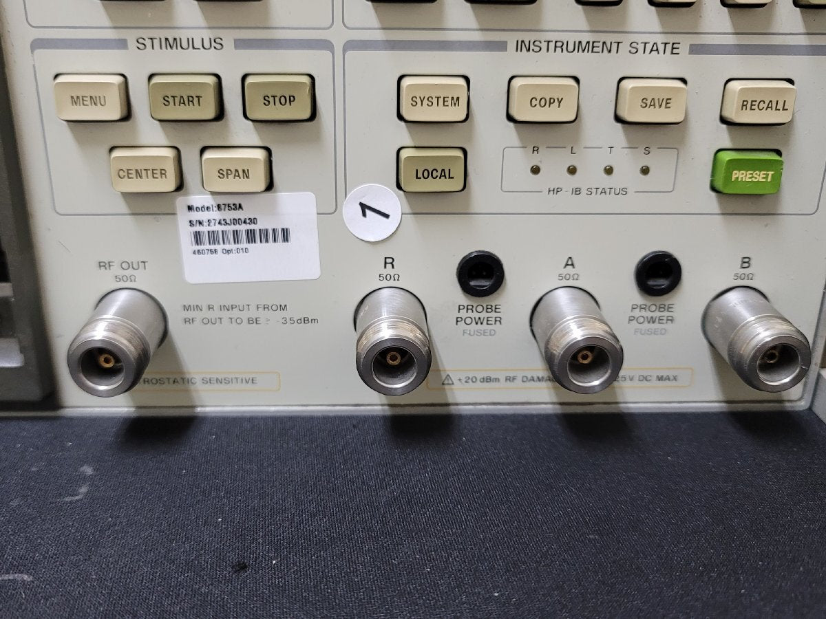 HP 8753B Network Analyzer 300kHz-3GHz Opt.010 (as-is) [t1188384189]