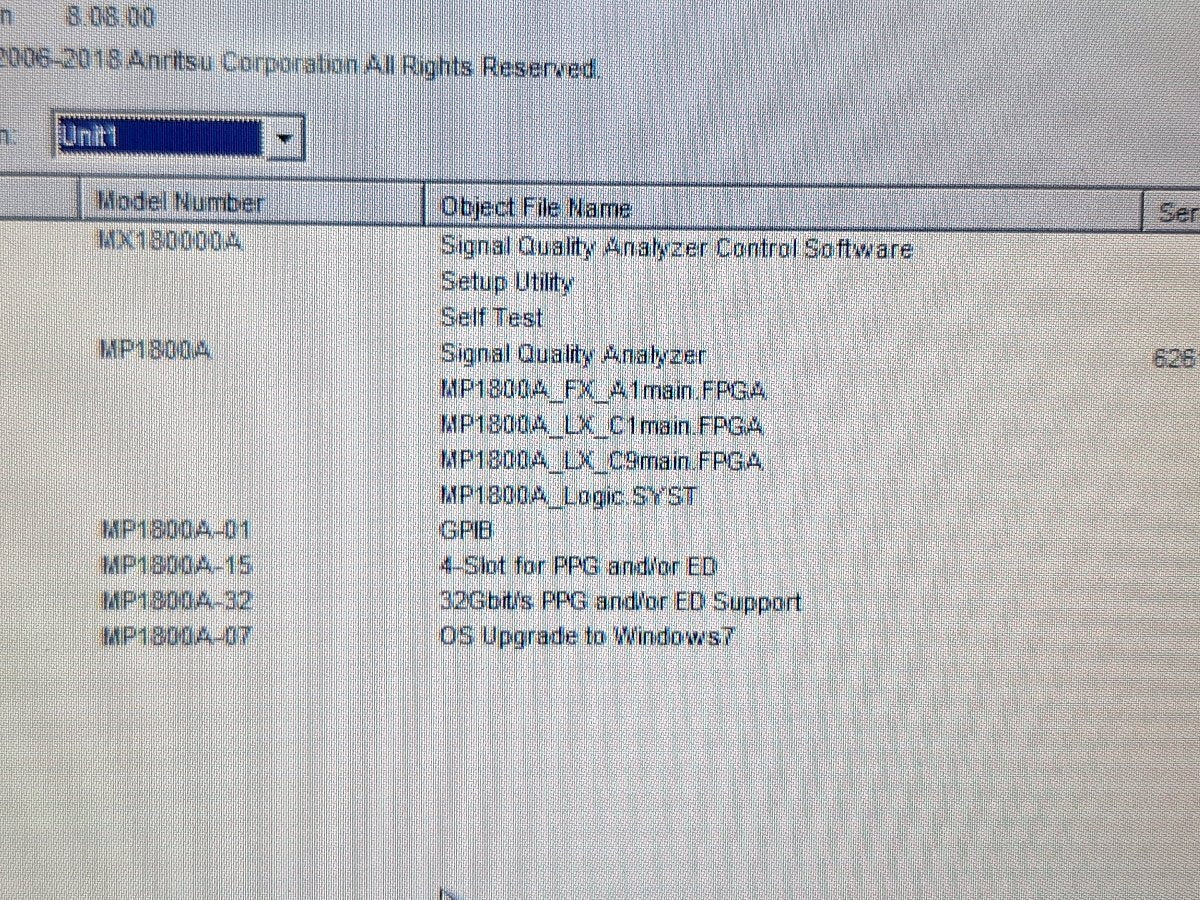 Anritsu MP1800A Signal Quality Analyzer Opt. 001 007 015 032 [m1188978180]