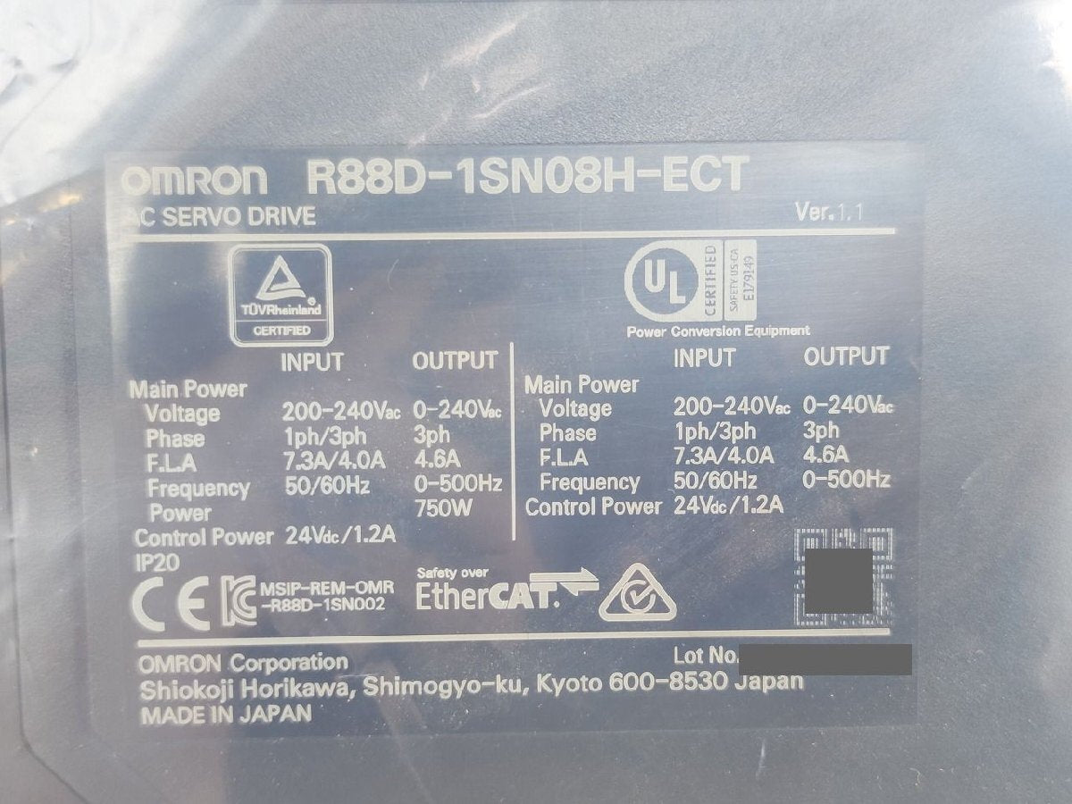OMRON R88D-1SN08H-ECT Servo Drive [t1189566628]