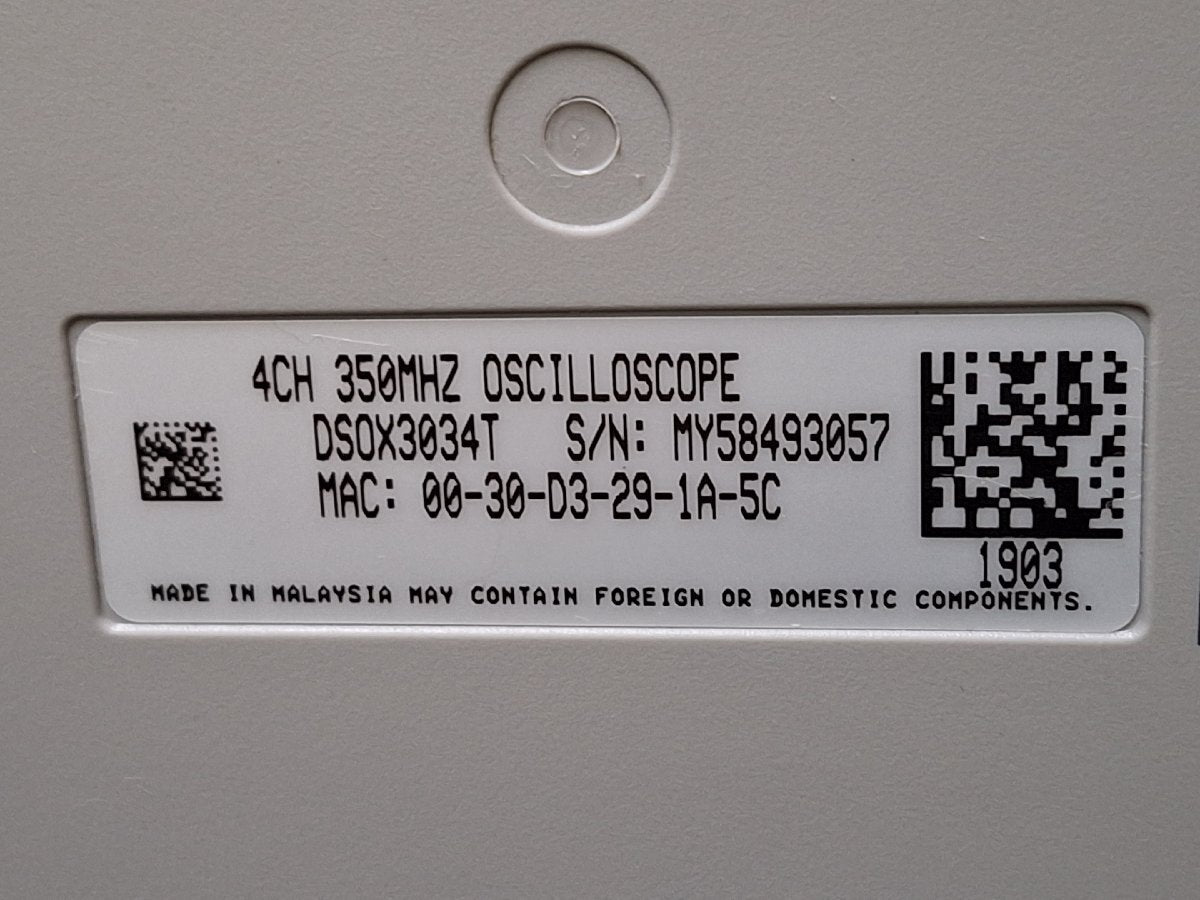 Keysight DSOX3034T Digital Oscilloscope 350MHz 4ch [b1191369259]