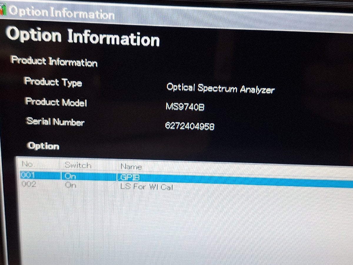 Anritsu MS9740B Optical Spectrum Analyzer Opt. 001 002 037 [f1192724554]