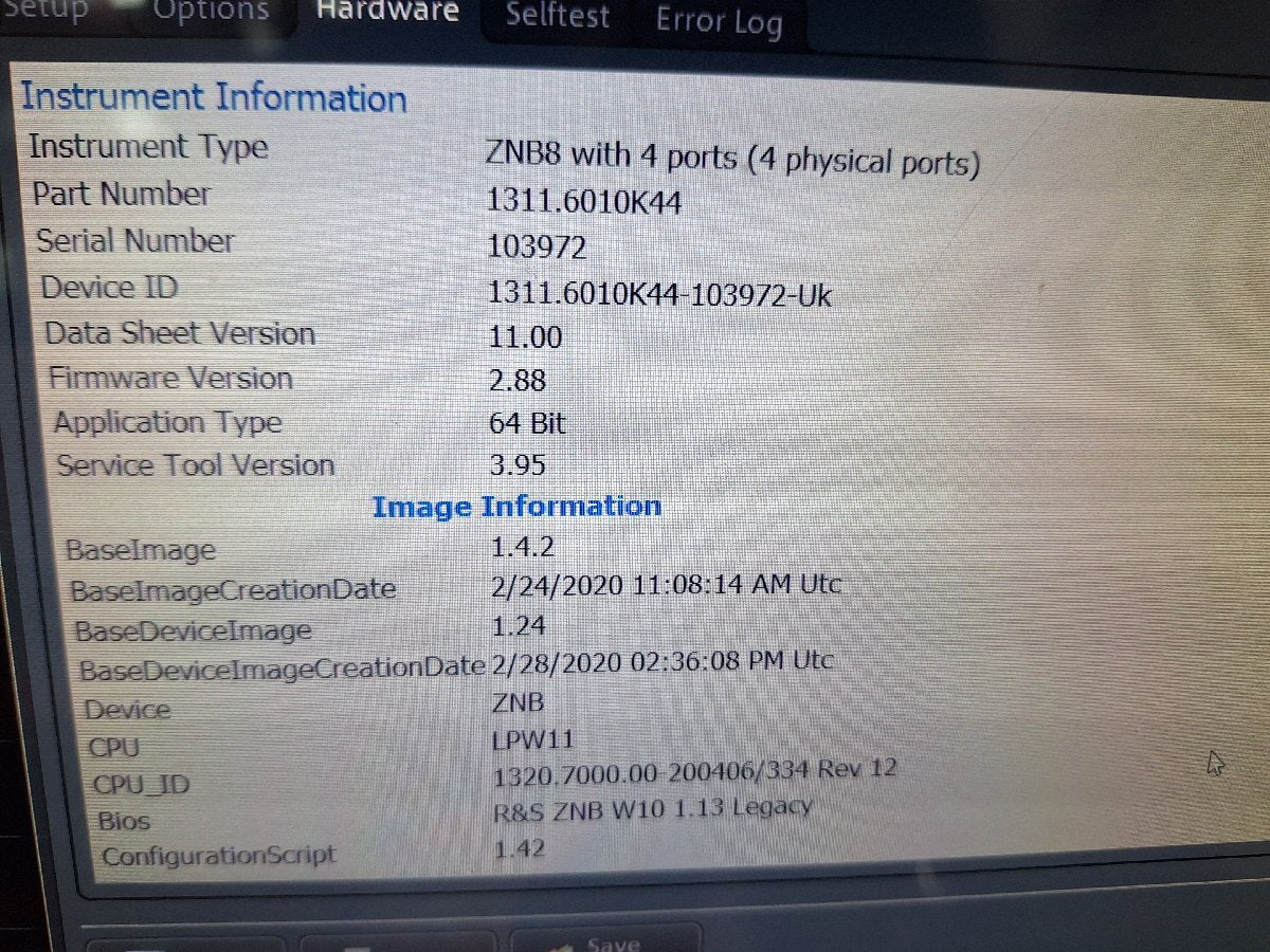 NBC R&S ZNB8 Vector Network Analyzer 9kHz to 8.5GHz 4 Ports [h1193592820]
