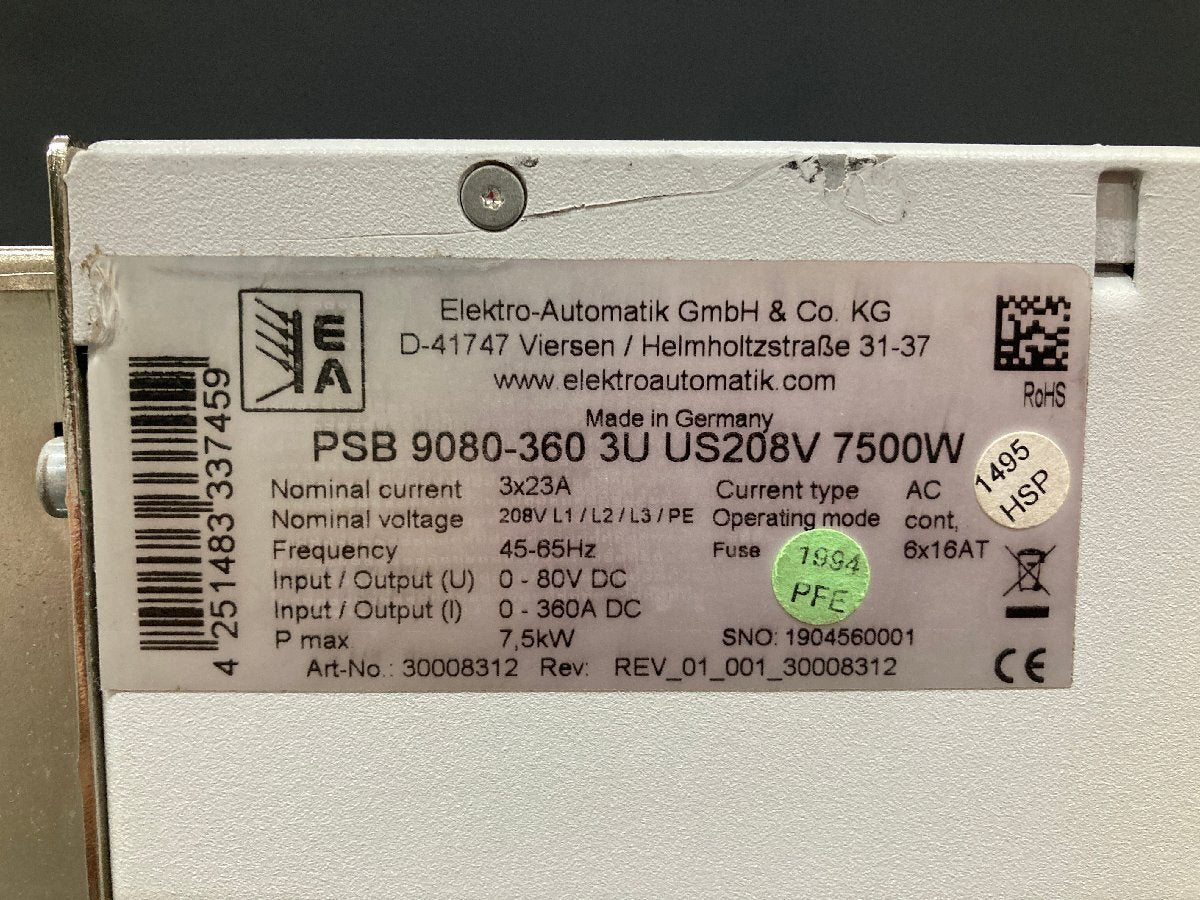 EA-Elektro-Automatik PSB9080-360JP Power Regenerative Bidirectional DC Power Supply 0-80V ±360A [r1194451522]
