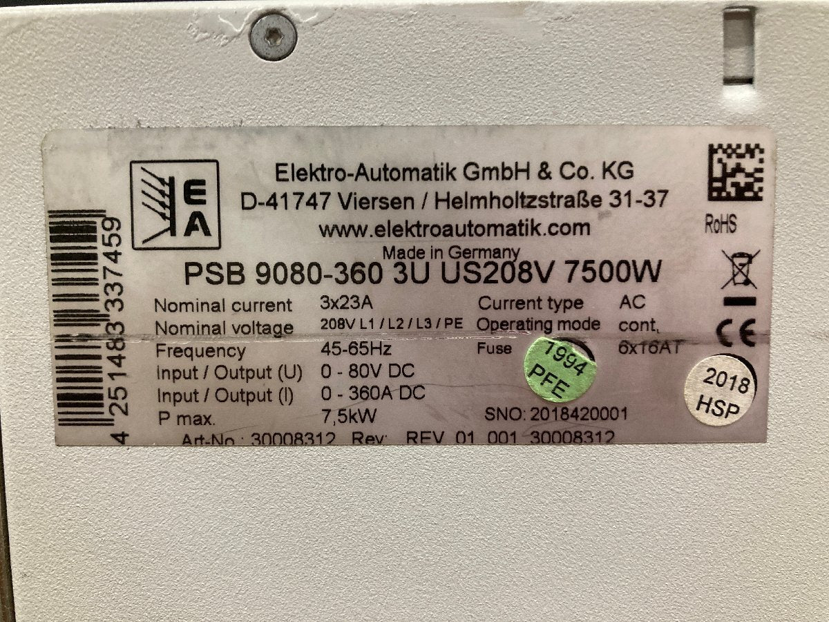 EA-Elektro-Automatik PSB 9080-360JP Bidirectional DC Power Supply 0-80V 360A [s1194800666]