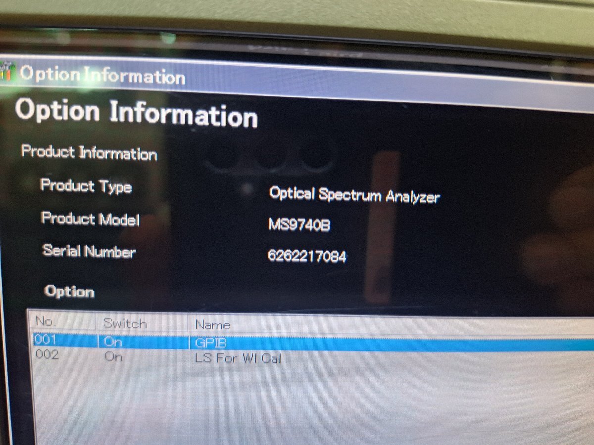 Anritsu MS9740B Optical Spectrum Analyzer Opt 001 002 037 [e1196126123]