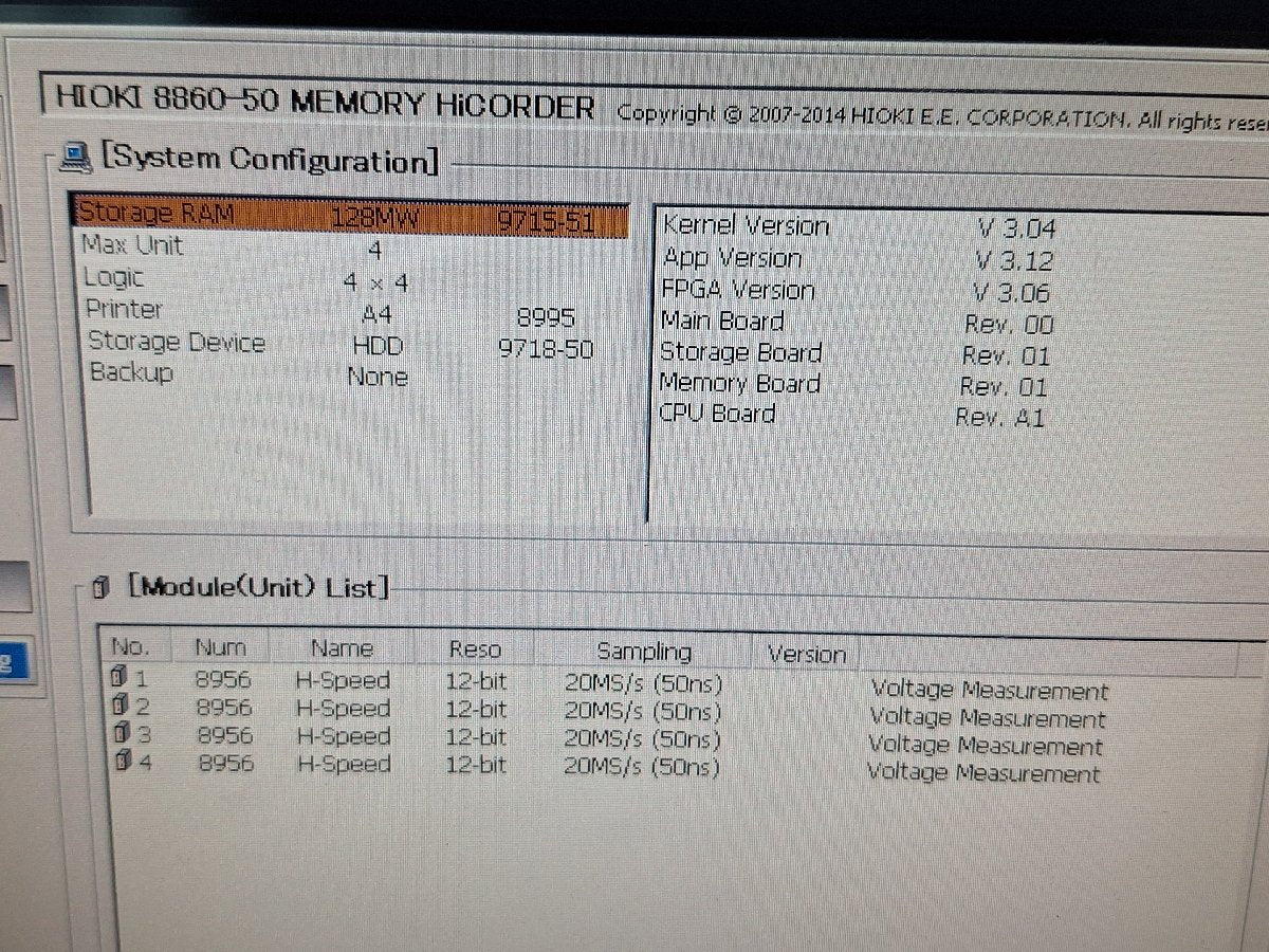 Hioki 8860-50 Memory HiCorder with 4x 8956 Analog Unit [m1196194682]
