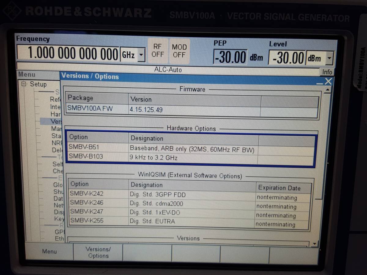 NBC R&S SMBV100A Vector Signal Generator 9kHz to 3.2GHz [q1196891216]