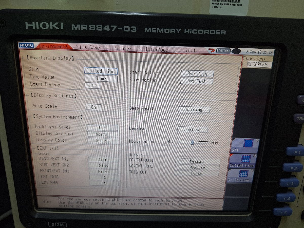 Hioki MR8847-03 Memory HiCorder [m1200504120]