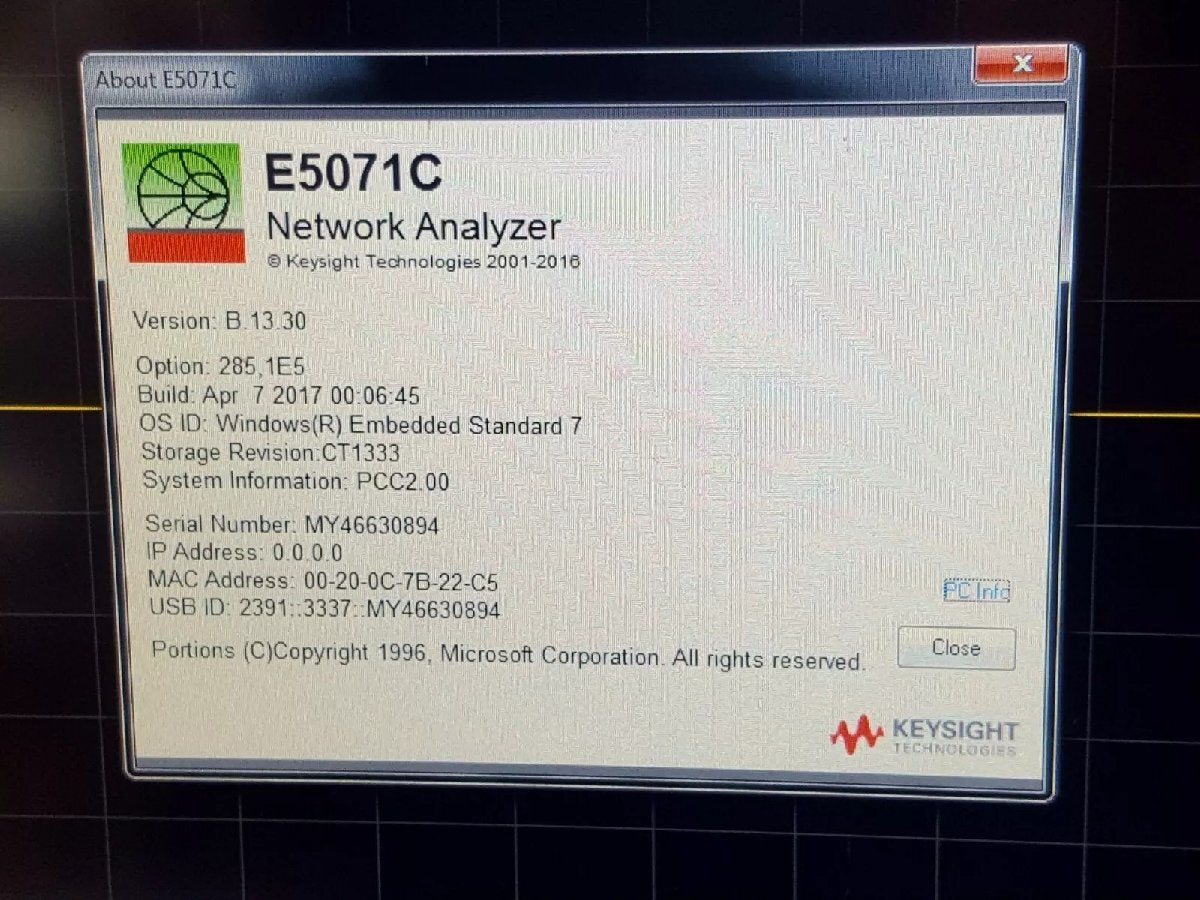 Keysight E5071C Network Analyzer 100kHz-8.5GHz [w1203835244]
