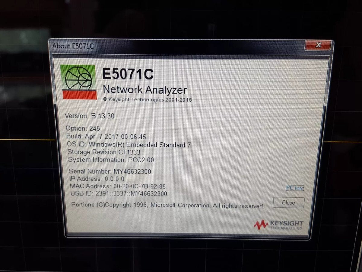 Keysight E5071C Network Analyzer 100kHz-4.5GHz [u1203856081]