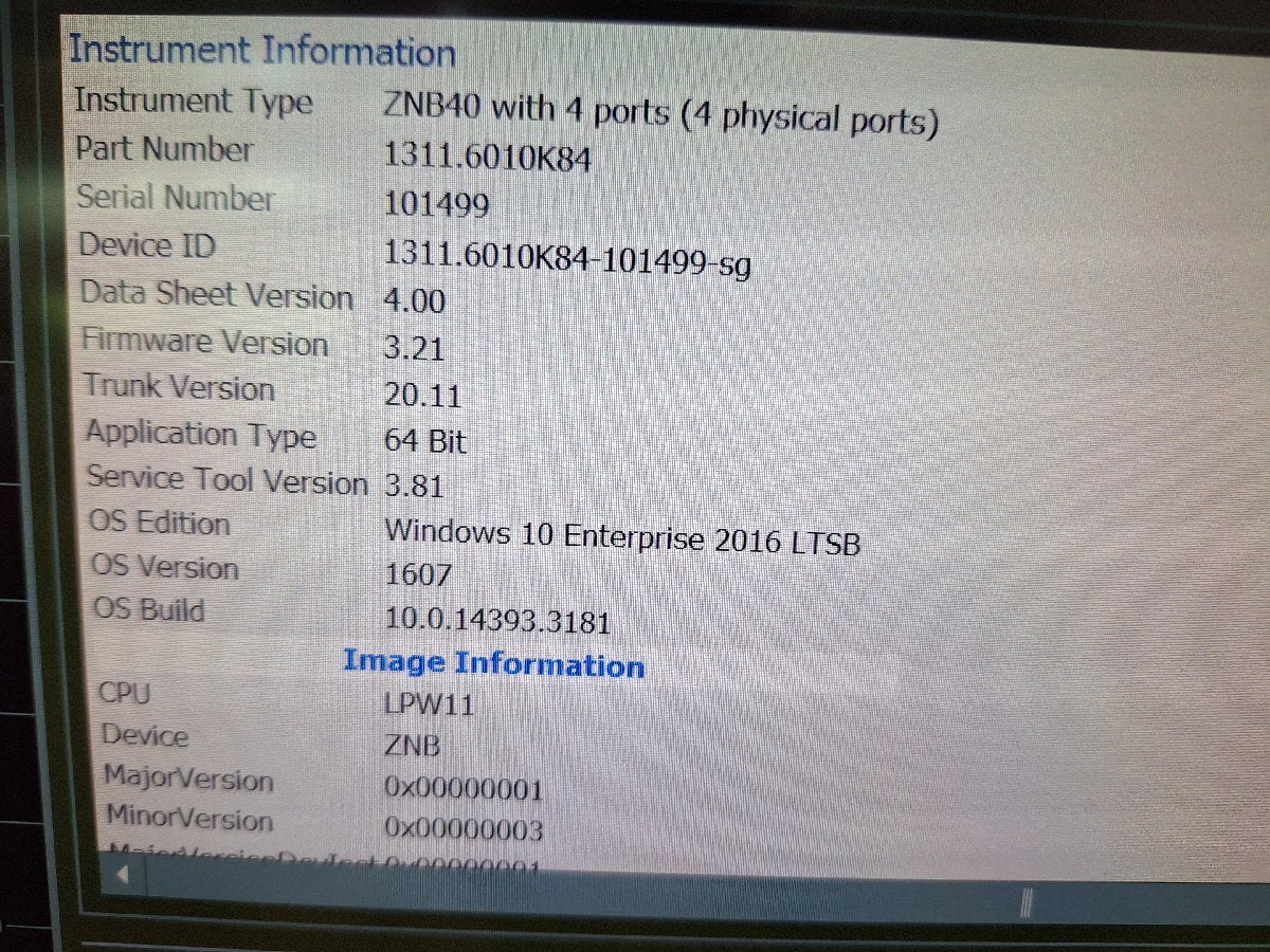 NBC R&S ZNB40 Vector Network Analyzer 100kHz~40GHz 4Port Opt.B10 Win10 [n1206679284]