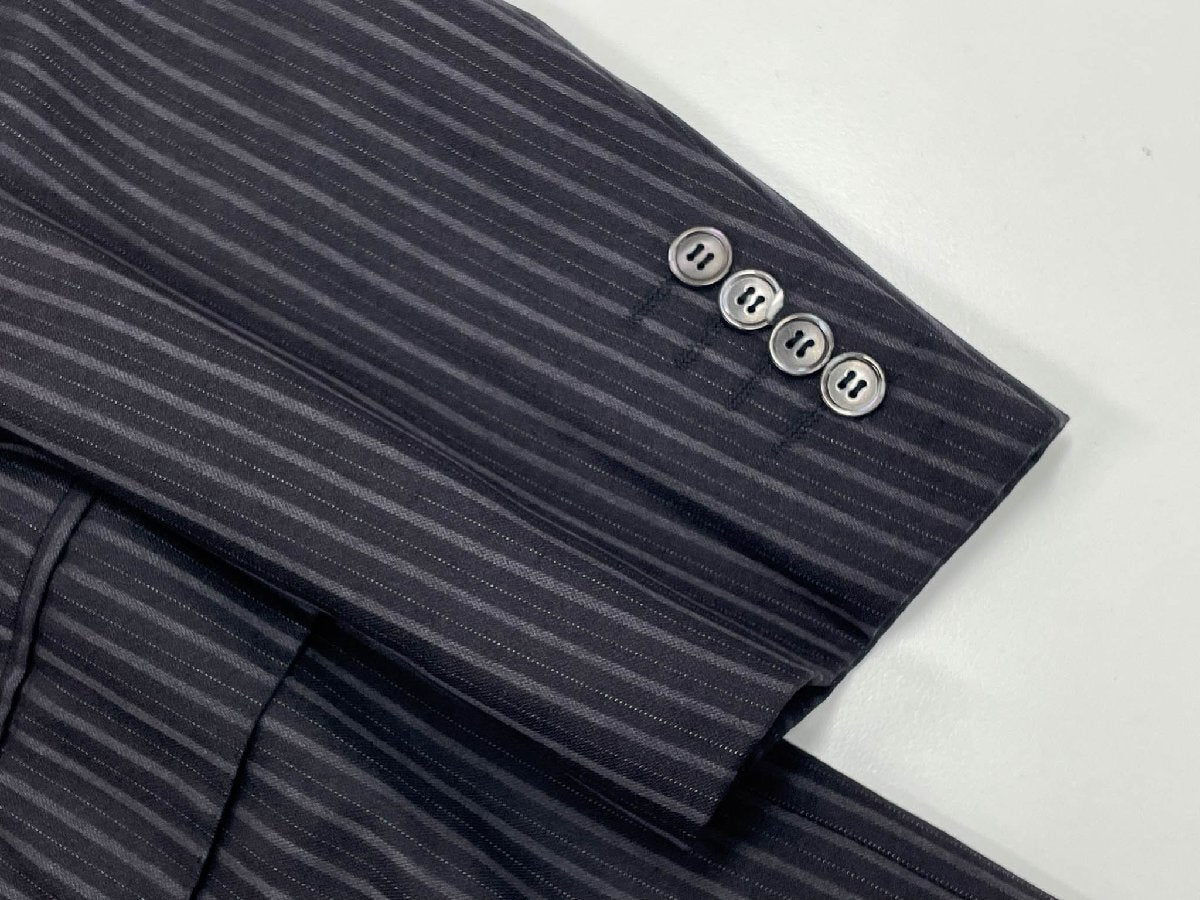 Good condition [Brioni] Super200′s Single 3B stepped suit (men's) size50R Gray striped pattern PARLAMENTO Made in Italy ◇33RMS2891◇ [u1207164677]
