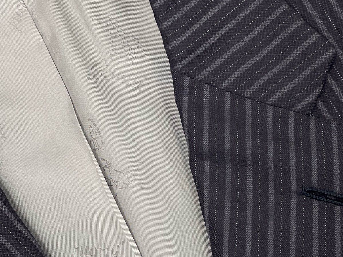 Good condition [Brioni] Super200′s Single 3B stepped suit (men's) size50R Gray striped pattern PARLAMENTO Made in Italy ◇33RMS2891◇ [u1207164677]