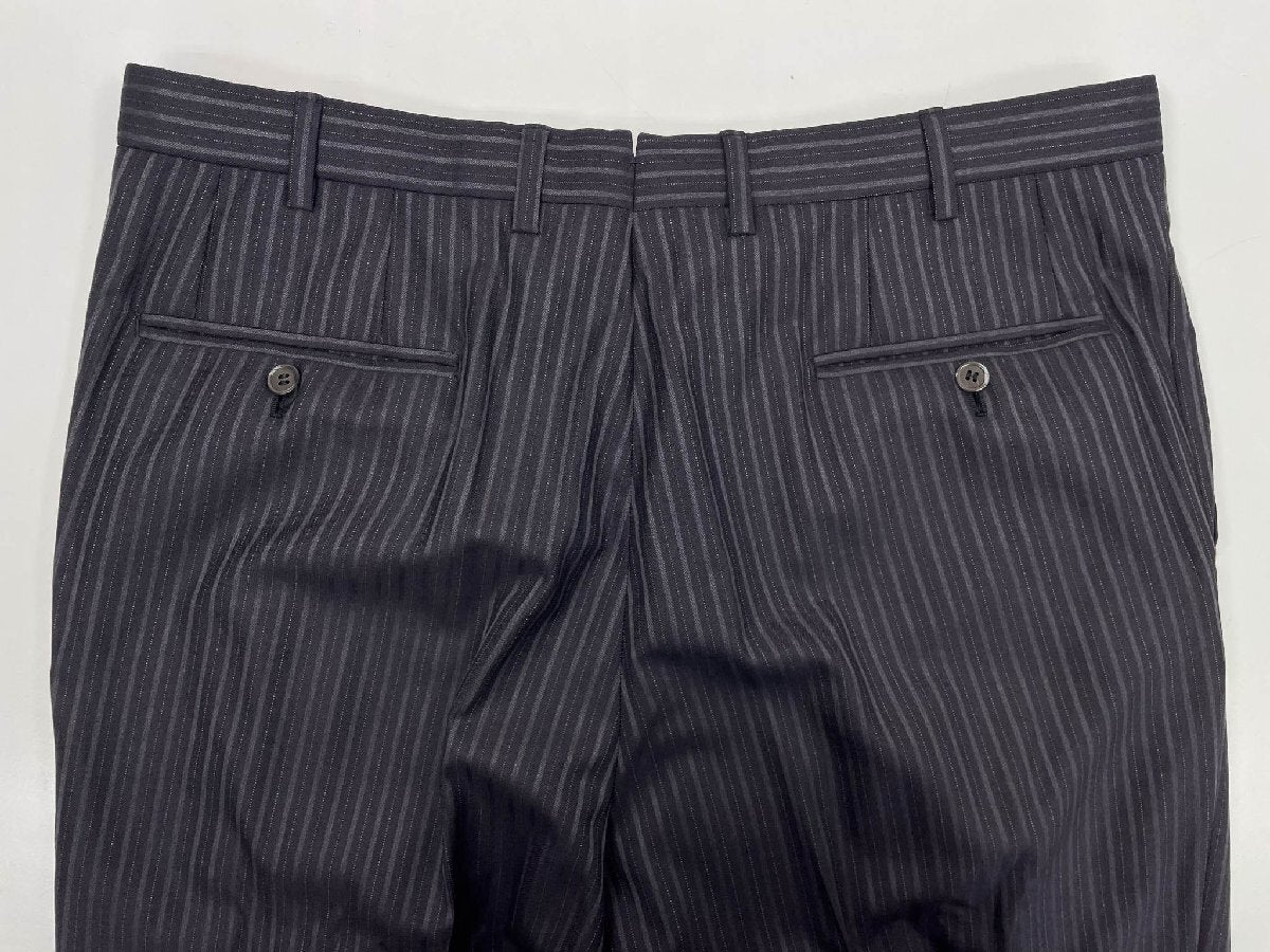 Good condition [Brioni] Super200′s Single 3B stepped suit (men's) size50R Gray striped pattern PARLAMENTO Made in Italy ◇33RMS2891◇ [u1207164677]