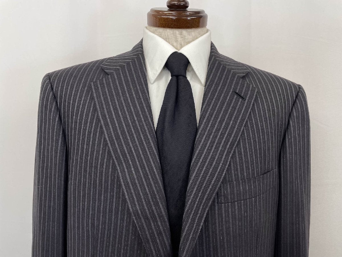 Good condition [Brioni] Super200′s Single 3B stepped suit (men's) size50R Gray striped pattern PARLAMENTO Made in Italy ◇33RMS2891◇ [u1207164677]
