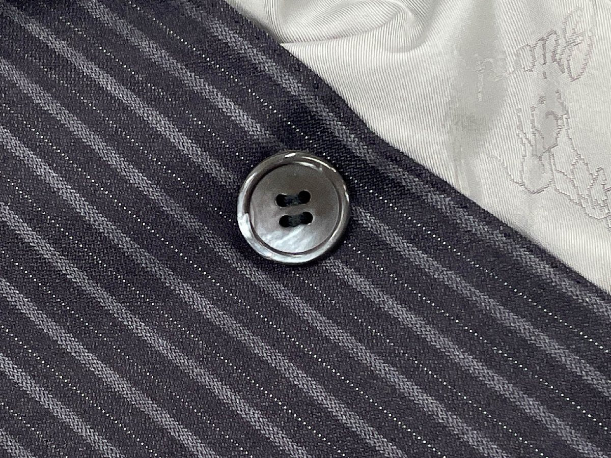 Good condition [Brioni] Super200′s Single 3B stepped suit (men's) size50R Gray striped pattern PARLAMENTO Made in Italy ◇33RMS2891◇ [u1207164677]