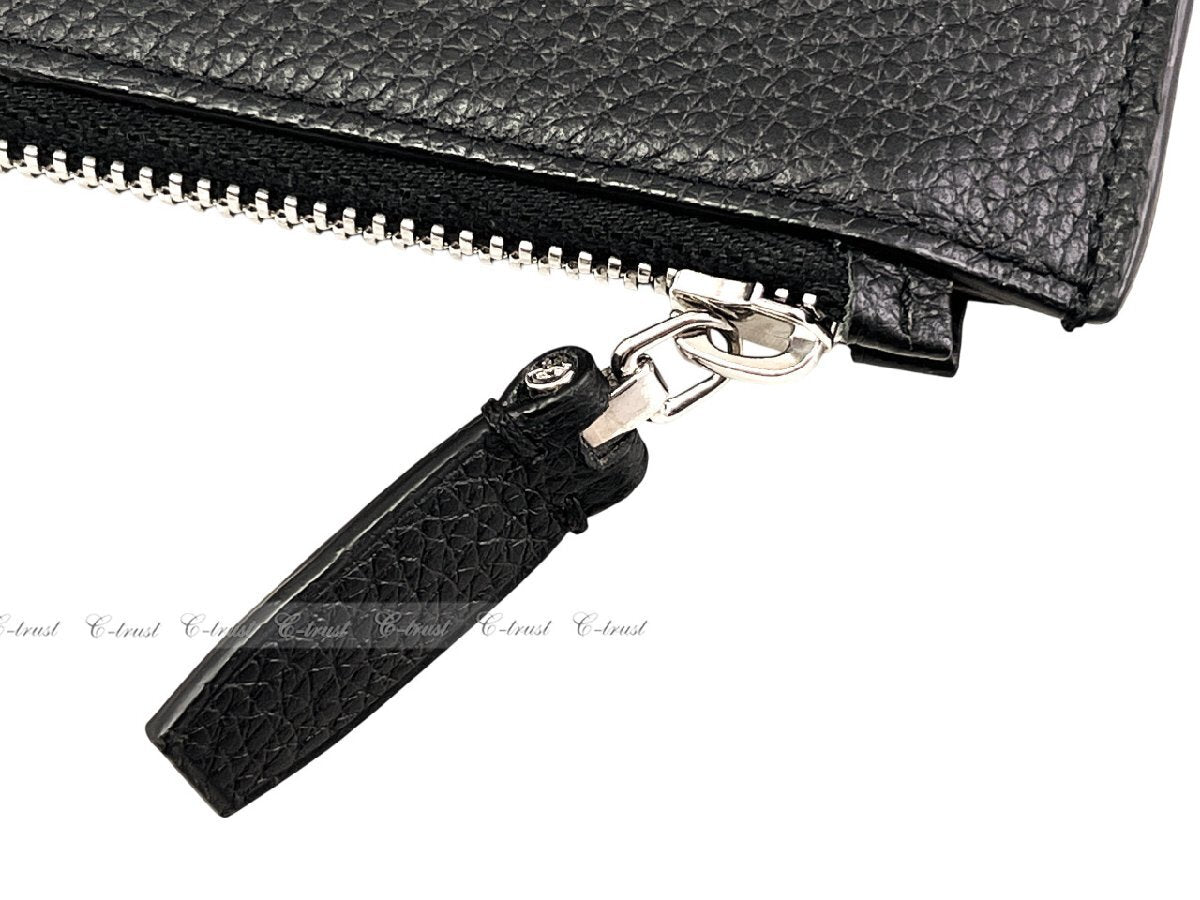 Brioni L647 Document Case A4 Leather Clutch Bag Made in Italy Black [q1212326901]