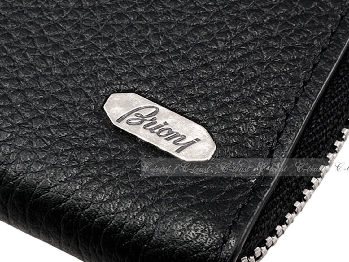 Brioni L647 Document Case A4 Leather Clutch Bag Made in Italy Black [q1212326901]