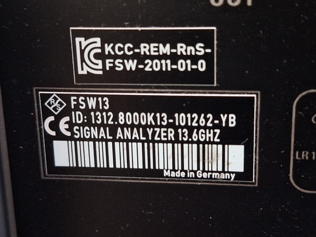 NBC FSW13 Signal & Spectrum Analyzer 2Hz to 13.6GHz Opt.B3 B4 B24 B25 K30 K40 [h1213028466]