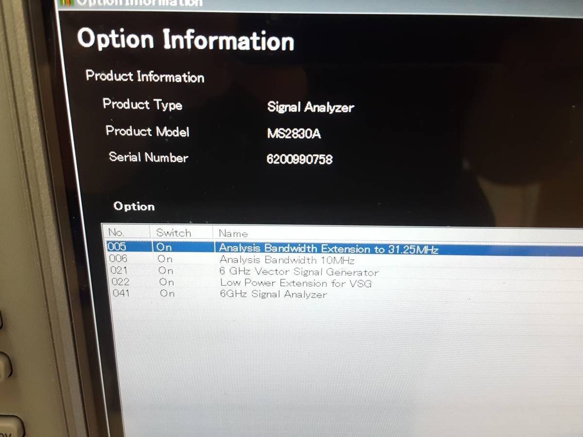 Anritsu MS2830A Signal Analyzer 9kHz-6GHz Opt. 005 006 021 022 041 [h1213823228]