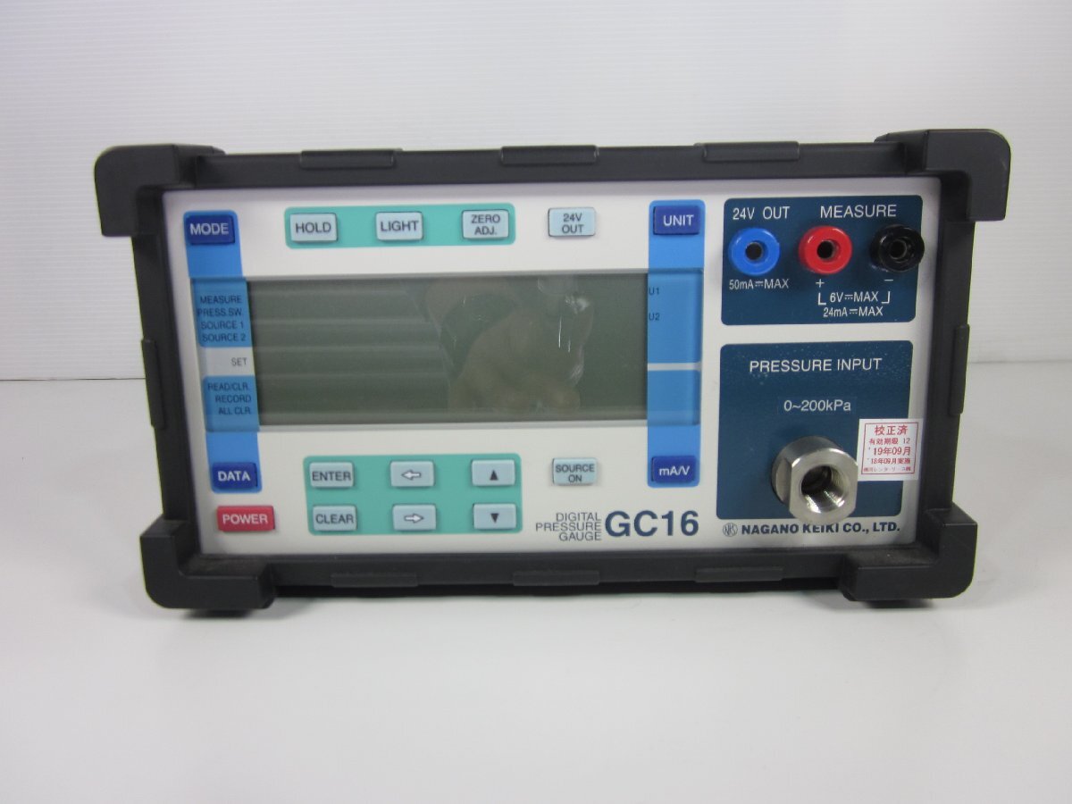 Nagano Keiki GC16 Digital Pressure Gauge 0 to 200kPa [r1215901609]