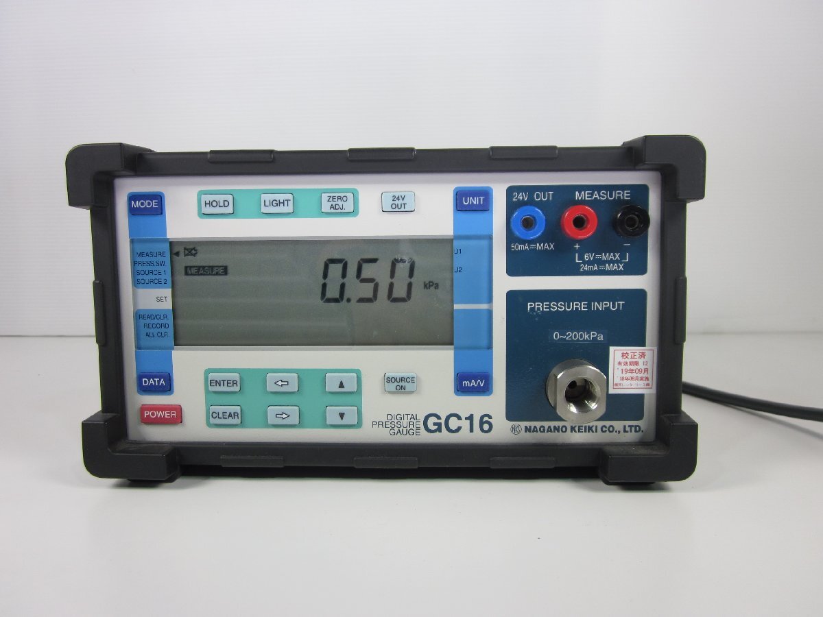 Nagano Keiki GC16 Digital Pressure Gauge 0 to 200kPa [r1215901609]