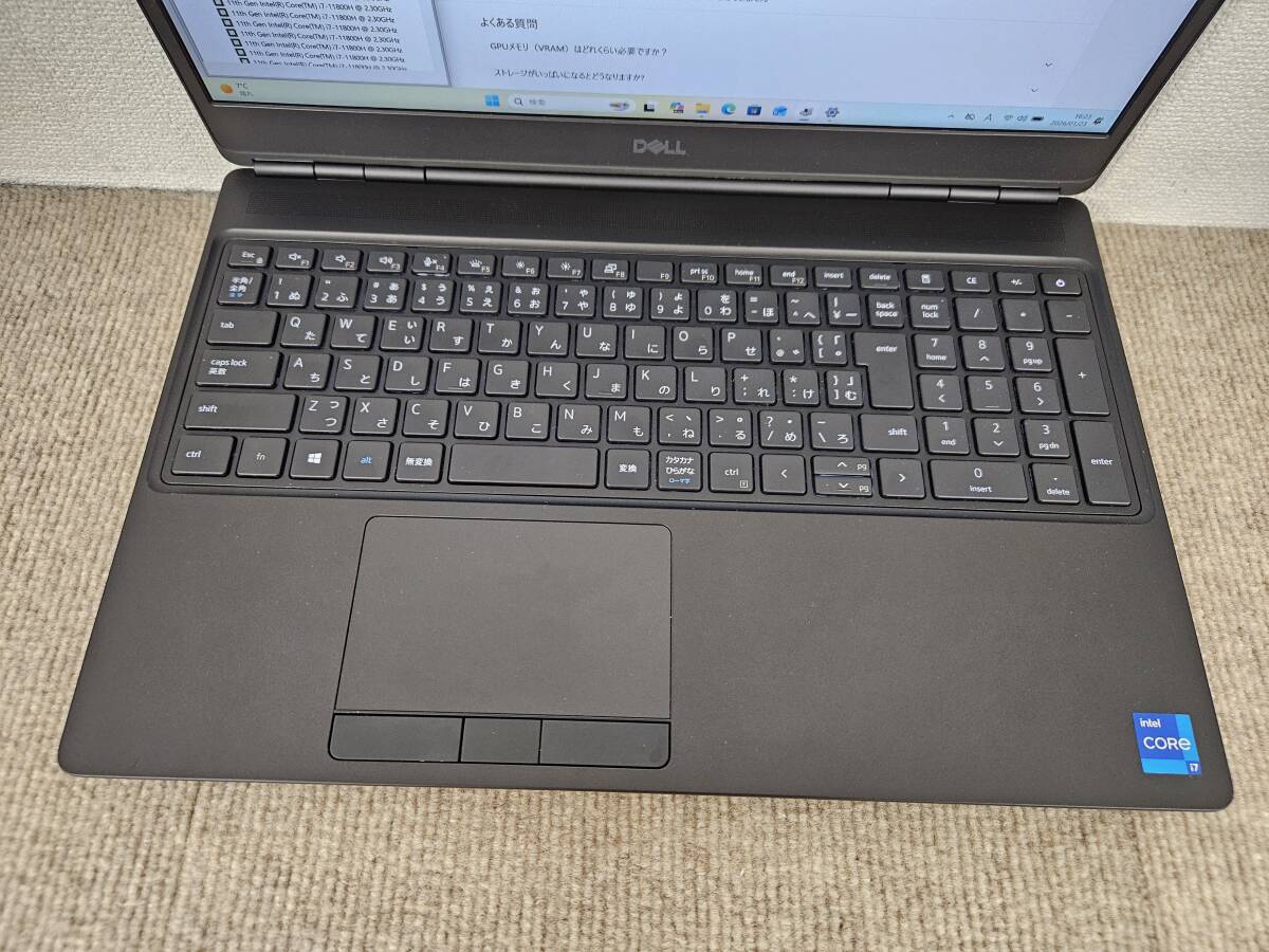 DELL Precision 7560 Core i7-11800H Laptop 64GB Memory M.2 SSD 512GB NVIDIA T1200 GPU [e1217029790]