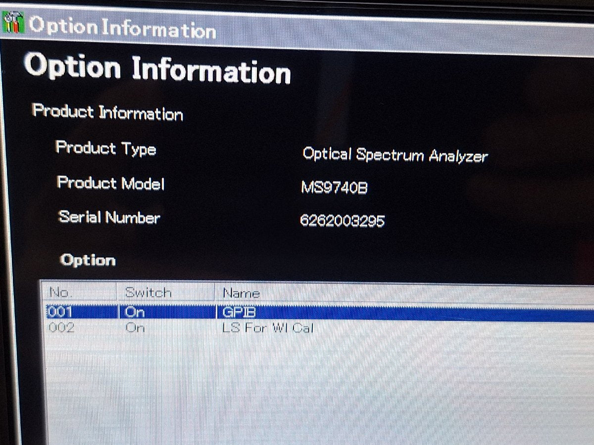 Anritsu MS9740B Optical Spectrum Analyzer [1220332129]
