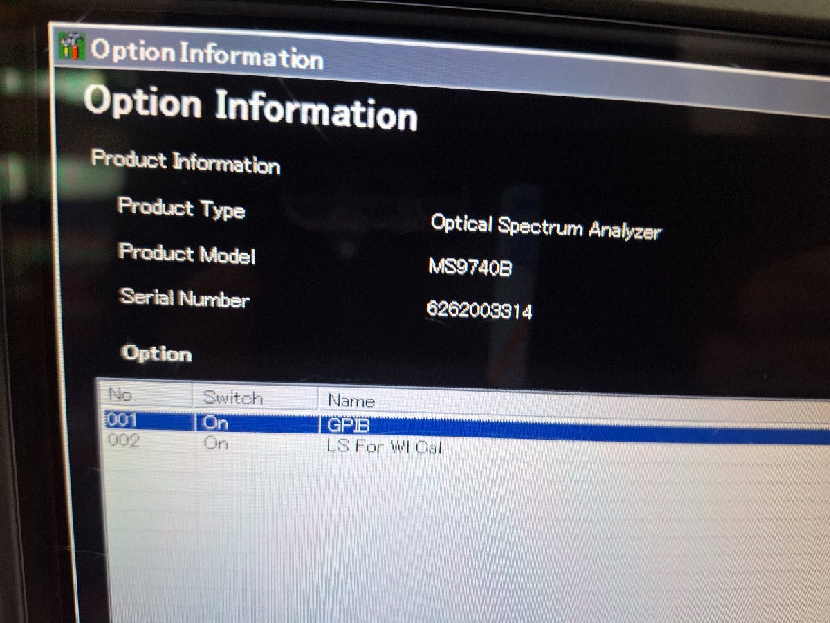 Anritsu MS9740B Optical Spectrum Analyzer Opt. 001 002 037 [1220338432]