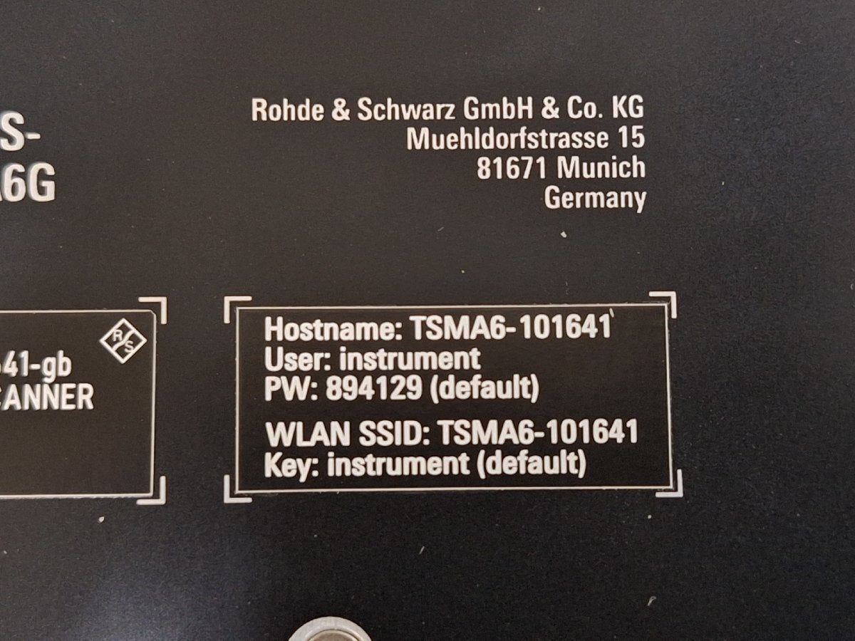 Rohde & Schwarz TSMA6 Autonomous Mobile Network Scanner [f1221609234]