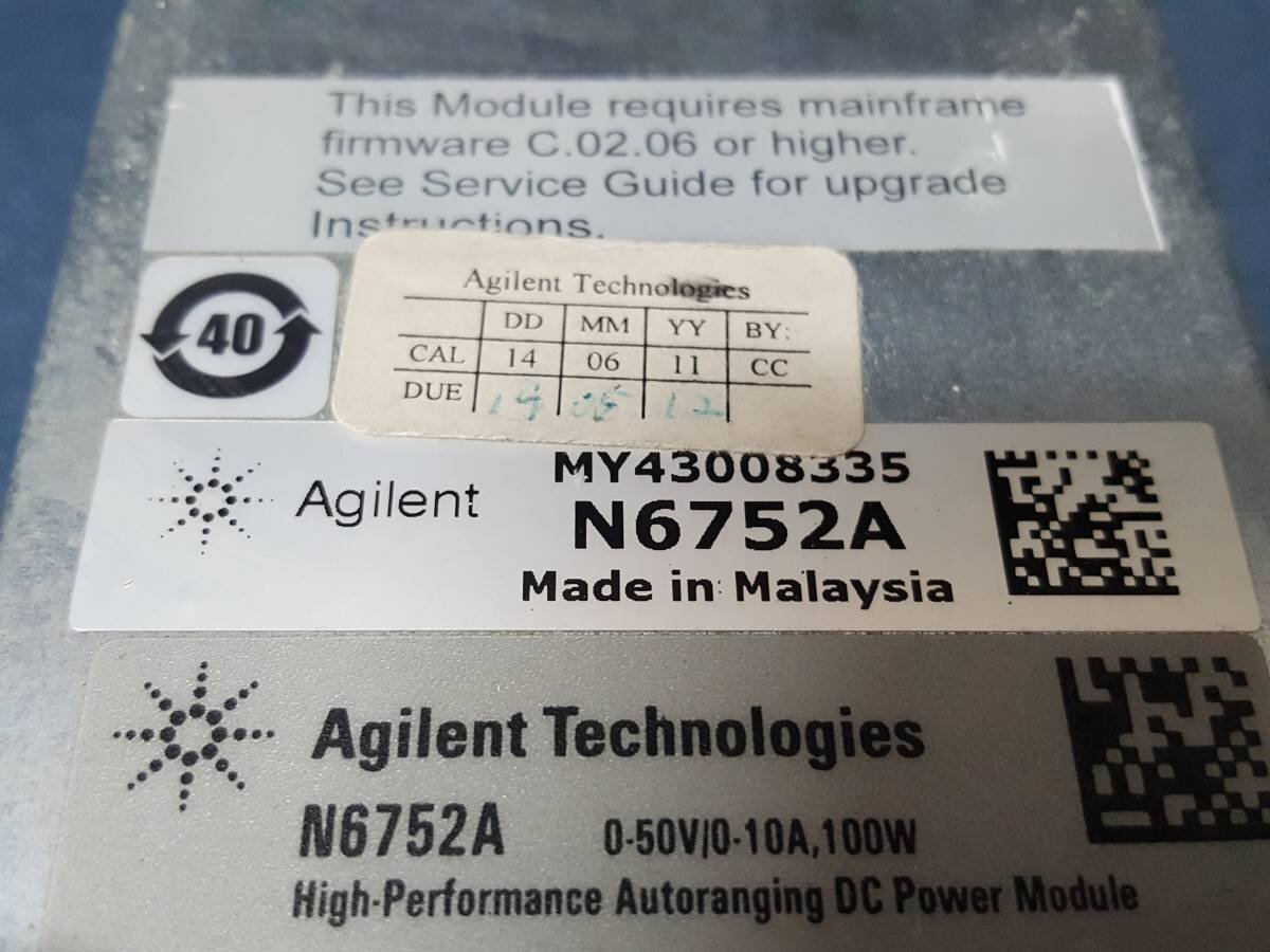 Agilent N6752A Autoranging DC Power Module 50V 10A 100W [j1222275405]