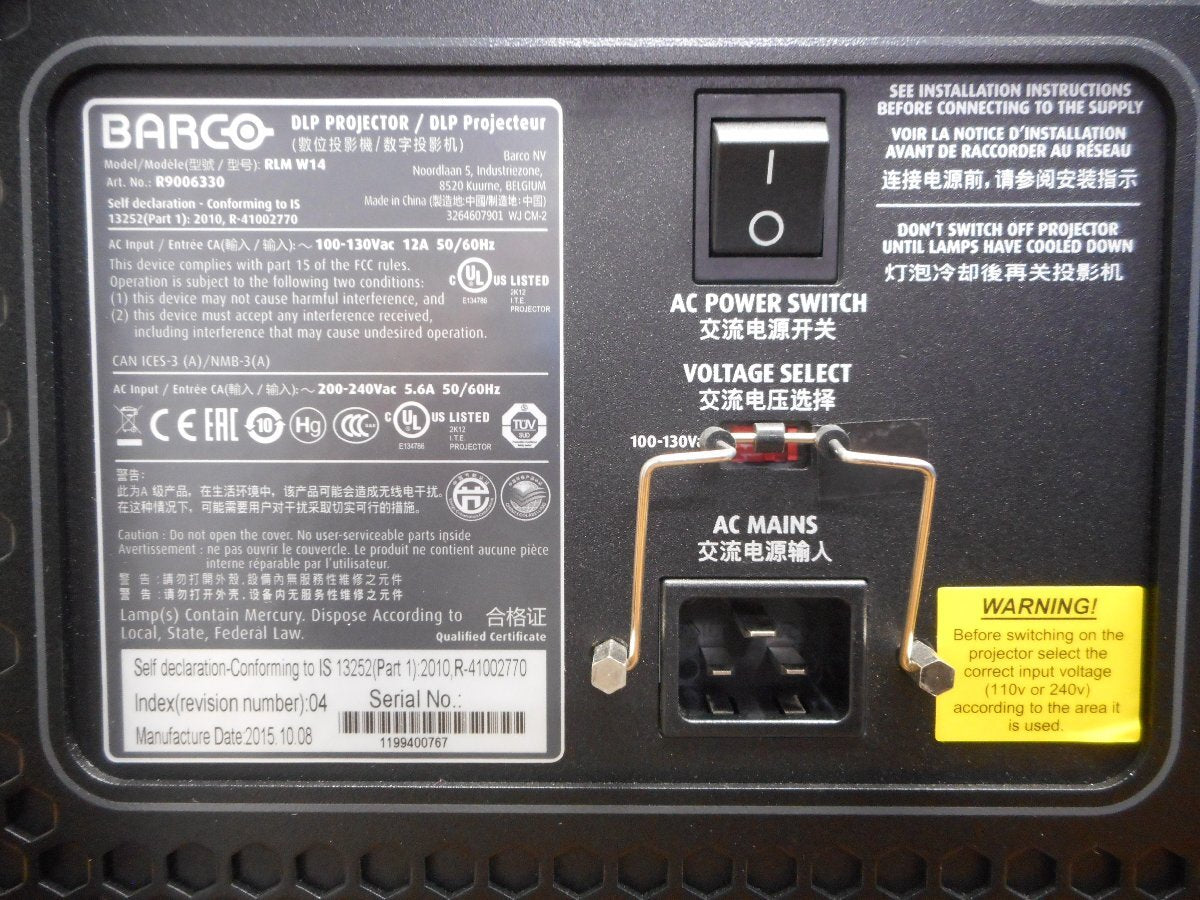 Barco RLM-W14 WUXGA Large Venue Projector 13500lm (as-is) [e1224970987]