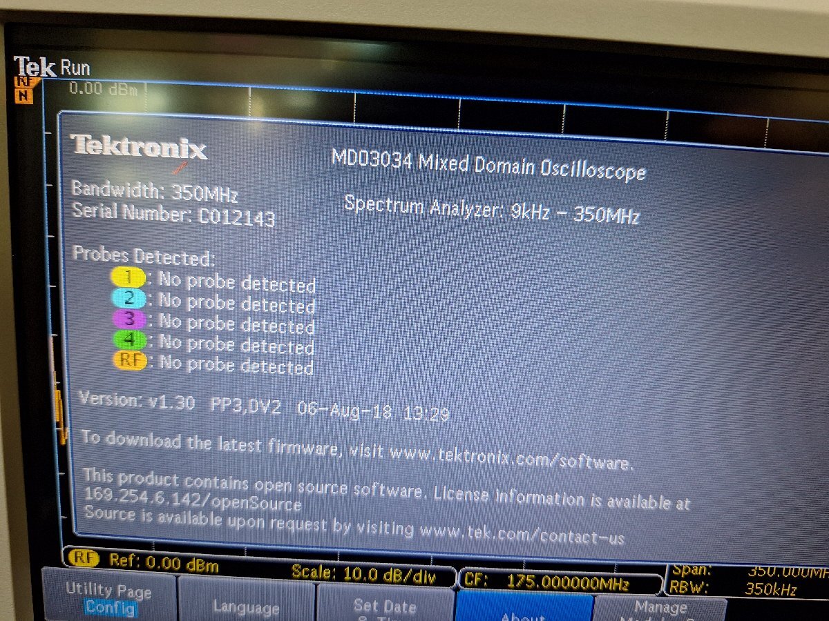 Tektronix MDO3034 Mixed Domain Oscilloscope 350MHz 2.5GS/s 4CH [j1226060450]